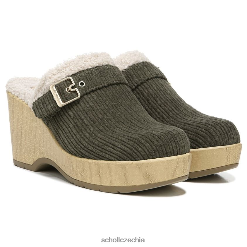 pixie dřevák olivový manšestr Dr. Scholl'sunisex 22080Z248