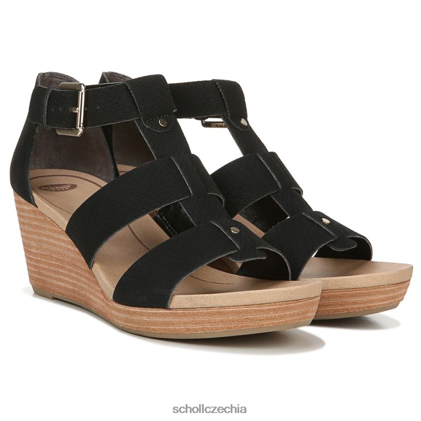 barton klínový sandál černý hadí potisk Dr. Scholl'sunisex 22080Z165